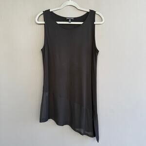 Eileen Fisher black silk asymmetrical tank top - Size S tunic Bra Friendly